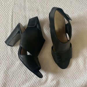 Marc Fisher Black Cutout Leather Heels